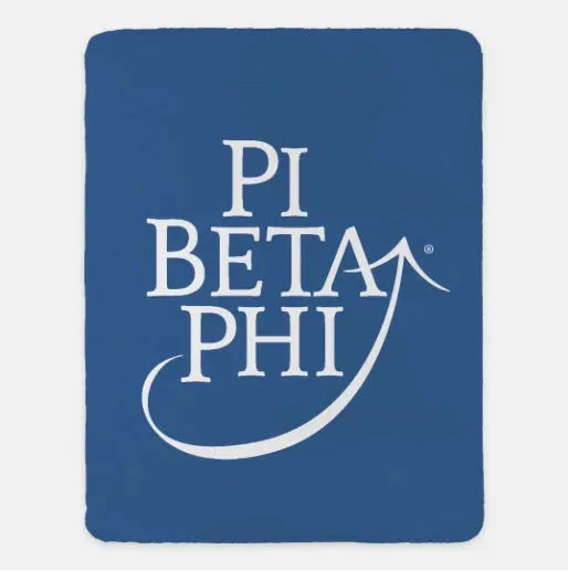 Pi Beta Phi XL 60x80 Traditional Sherpa Throw Blanket - Blue Throw Blankets