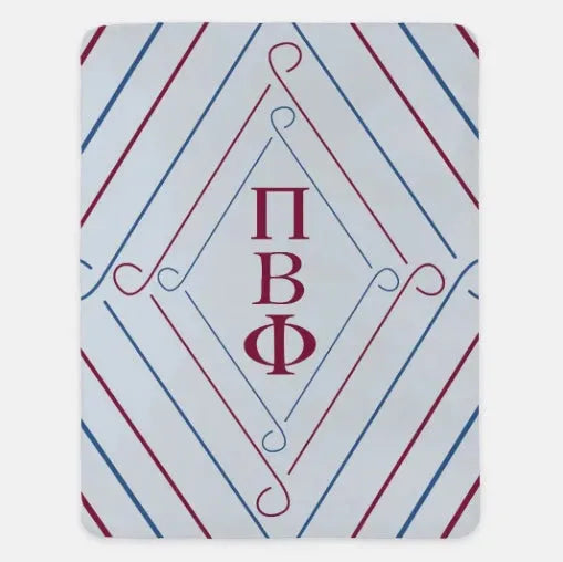 Pi Phi XL 60x80 Sherpa Throw Blanket - Diamond Pattern Throw Blankets