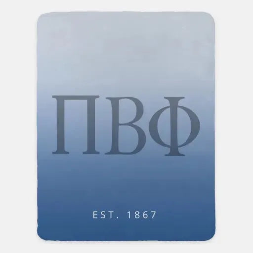 Pi Phi XL 60x80 Sherpa Throw Blanket - Blue Gradient Throw Blankets