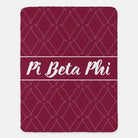 Pi Beta Phi Blanket XL 60x80 Wine Crest Pattern | Custom Gifts & Decor | Festive Fit Home