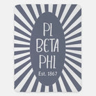 Pi Phi Sherpa Blanket - Gray Starburst 60"x80" | Official Pi Phi Gift Shop | Festive Fit Home