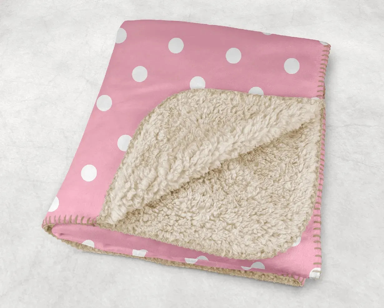 Delta Gamma XL 60x80 Sherpa Throw Blanket - Polka Dot Throw Blankets
