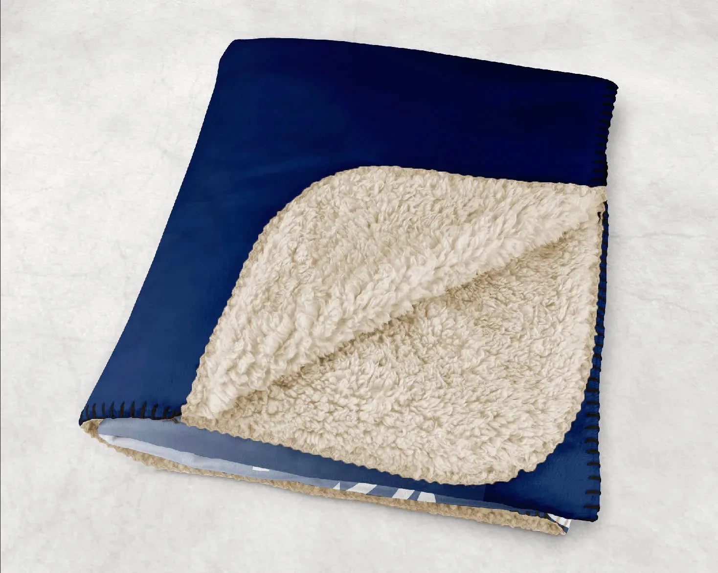 Delta Gamma XL 60x80 Sherpa Throw Blanket - Navy Gradient Throw Blankets