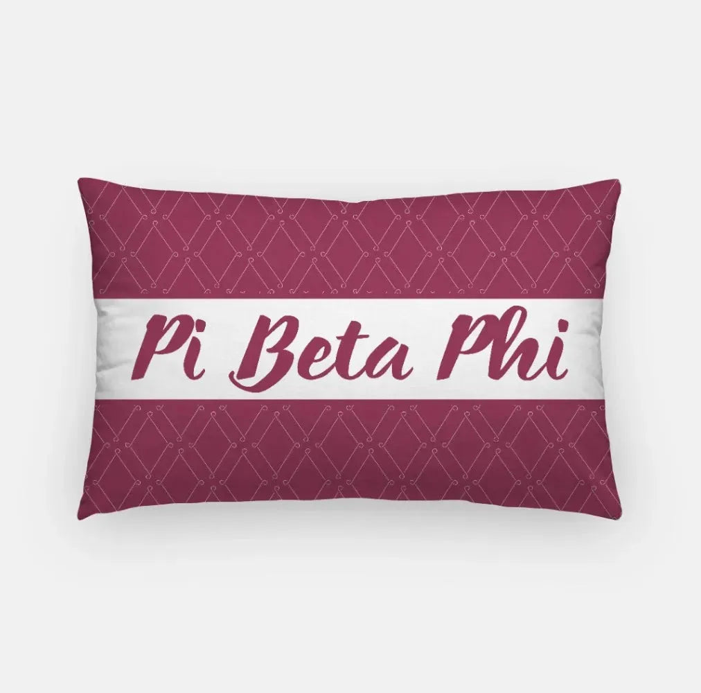 Pi Beta Phi Lumbar Pillow Cover - Wine Diamond Pillow Covers