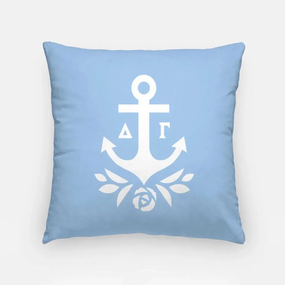 Delta Gamma 18" Throw Pillow Cover - Brandmark Cerulean Sea Blue Pillow Covers