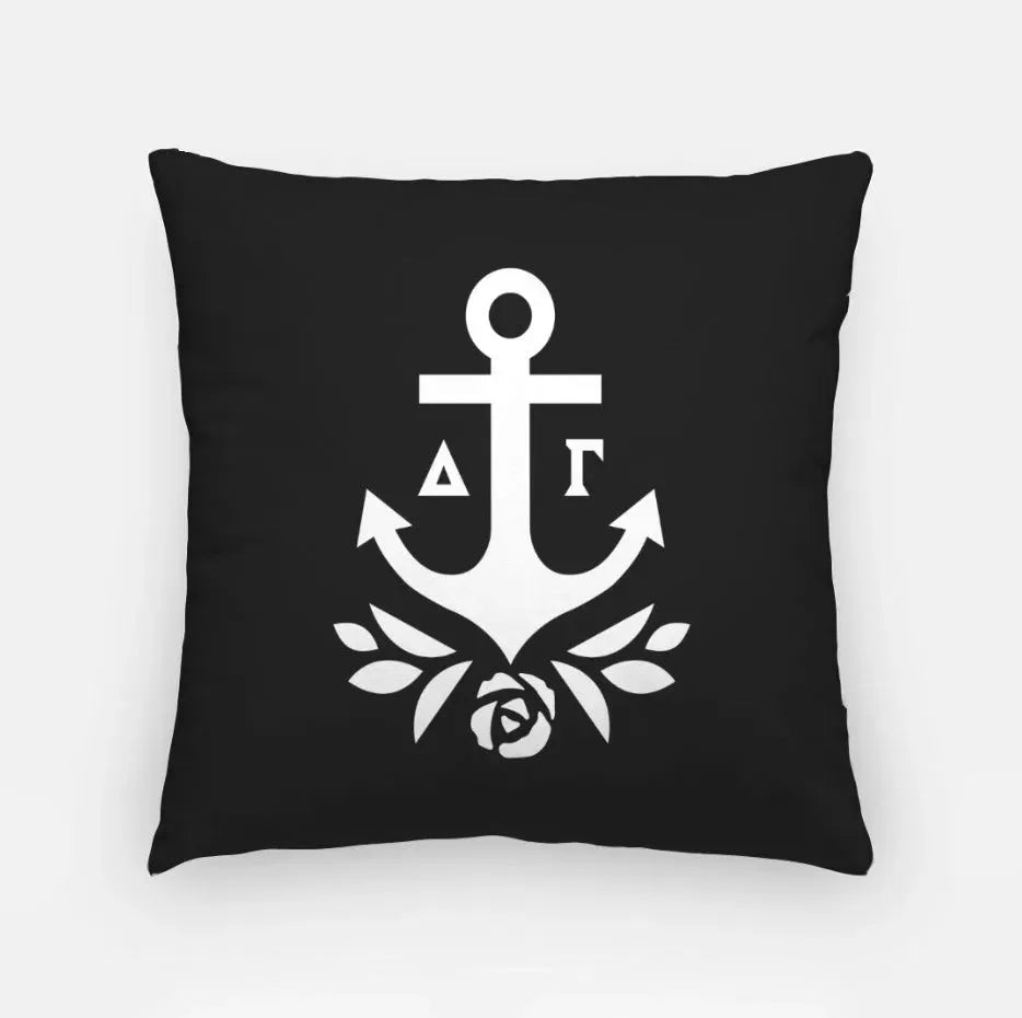 Delta Gamma 18" Throw Pillow Cover - Brandmark Black Pillow Covers