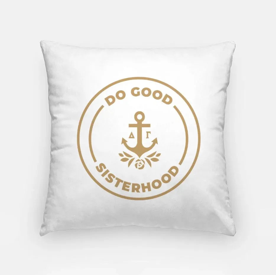 Delta Gamma 18" Throw Pillow Cover - Do Good Sisterhood Gold Pillow Covers