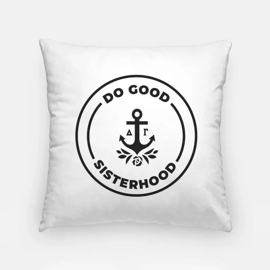 Delta Gamma 18" Throw Pillow Cover - Do Good Sisterhood Black Pillow Covers