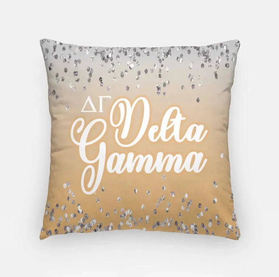 Delta Gamma 18" Throw Pillow Cover - Glitter Gold Pillow Covers