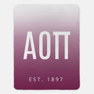 Alpha Omicron Pi Sherpa Blanket - Gradient - 60"x80" | Custom Gifts | Festive Fit Home