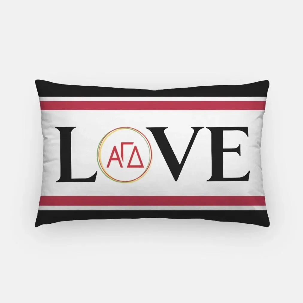 Alpha Gamma Delta Lumbar Throw Pillow Cover - LOVE Greek Letters Pillow Covers