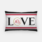 Alpha Gamma Delta Lumbar Throw Pillow Cover - LOVE | AGD Dorm Decor | Greek Letters