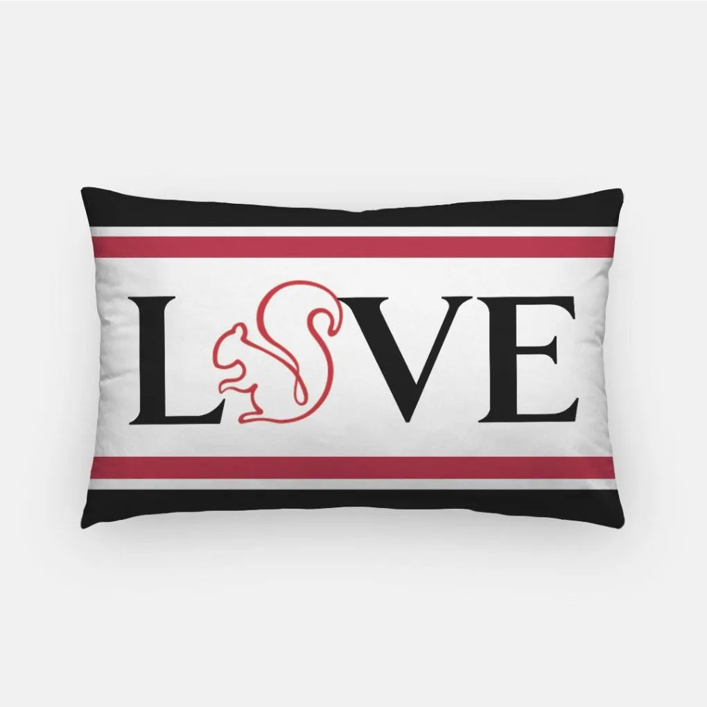 Alpha Gamma Delta Lumbar Throw Pillow Cover - LOVE | AGD Dorm Decor | Squirrel