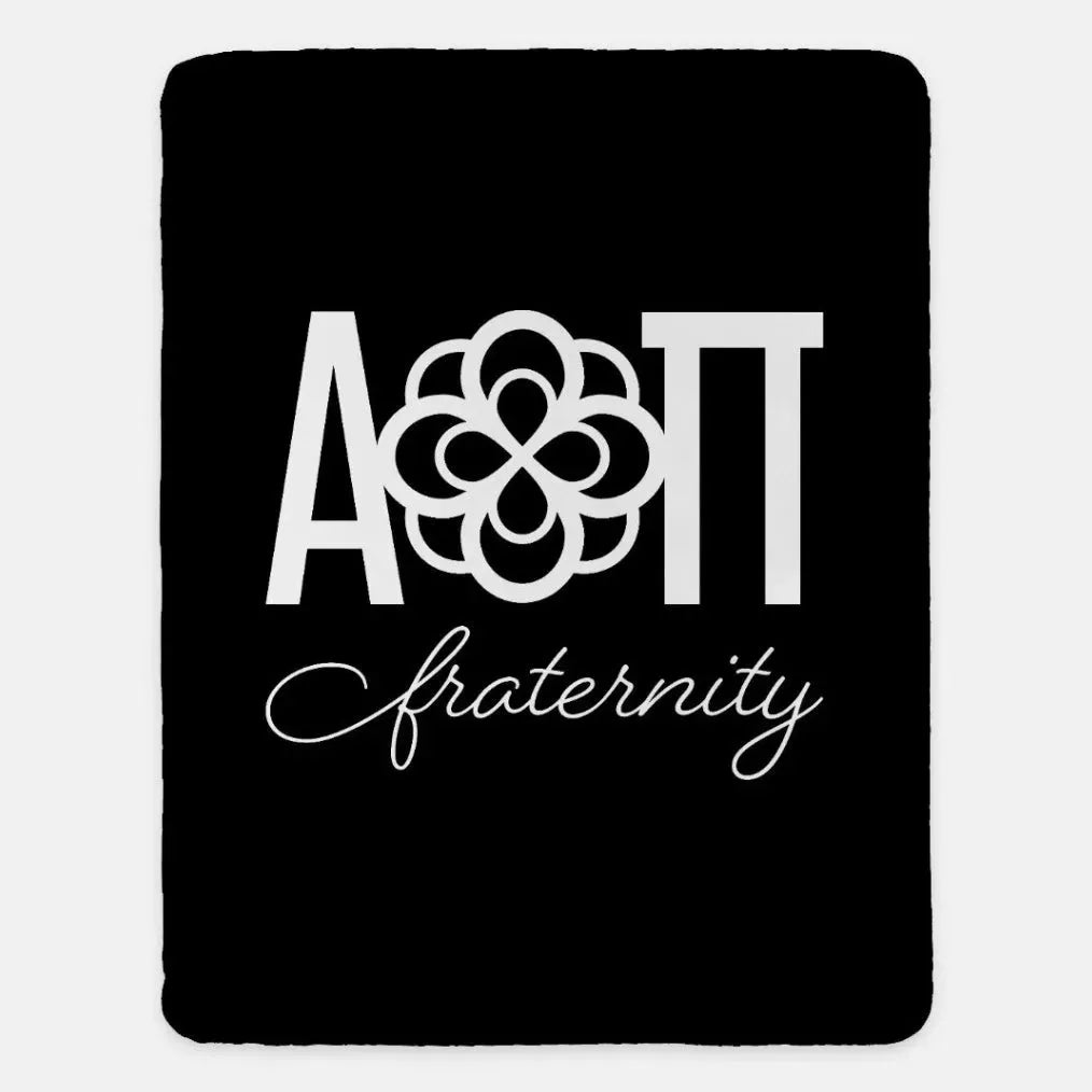 Alpha Omicron Pi XL 60x80 Traditional Sherpa Throw Blanket Black Throw Blankets