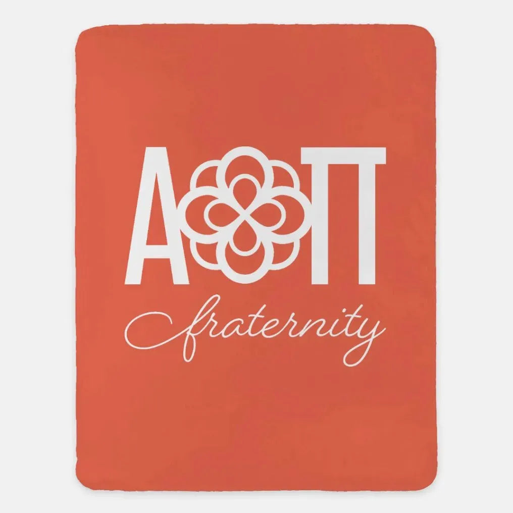 Alpha Omicron Pi XL 60x80 Traditional Sherpa Throw Blanket Coral Throw Blankets