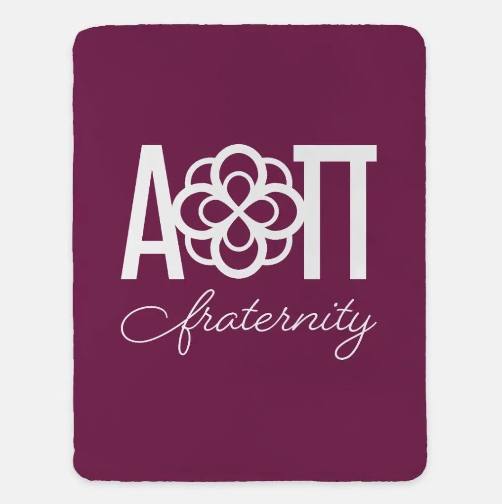Alpha Omicron Pi XL 60x80 Traditional Sherpa Throw Blanket Purple Throw Blankets