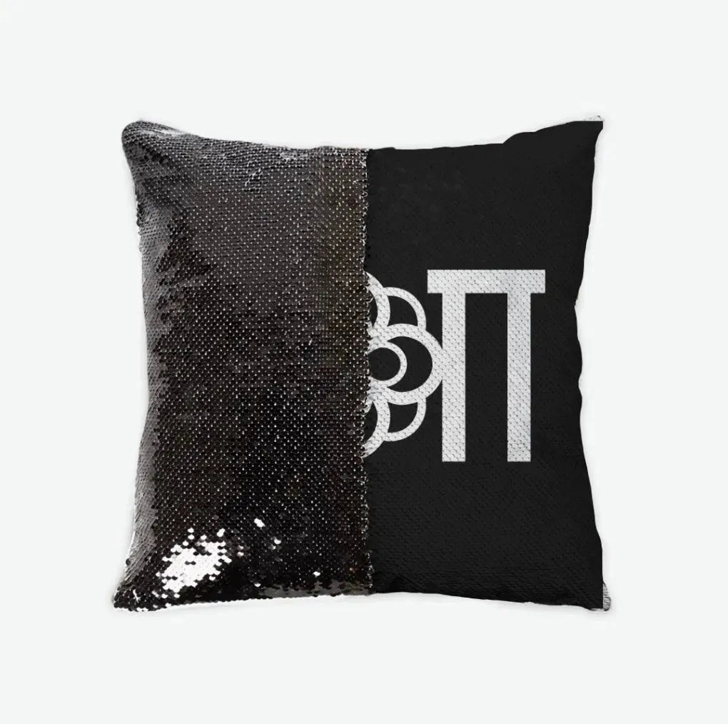 Alpha Omicron Pi Sequin Throw Pillow Cover Black Black Pillow Covers