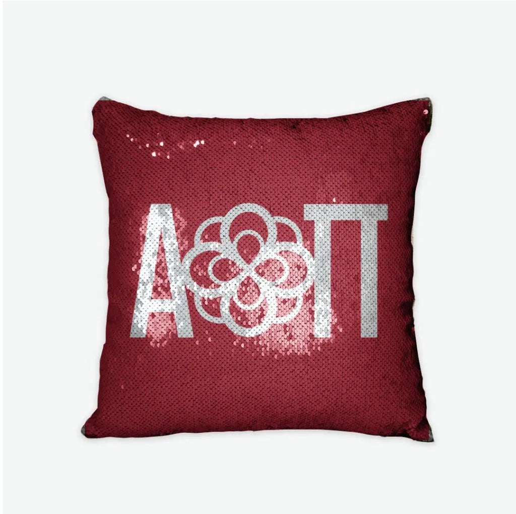 Alpha Omicron Pi Sequin Reversible Pillow Cover | Official Gift Shop | Festive Fit Home