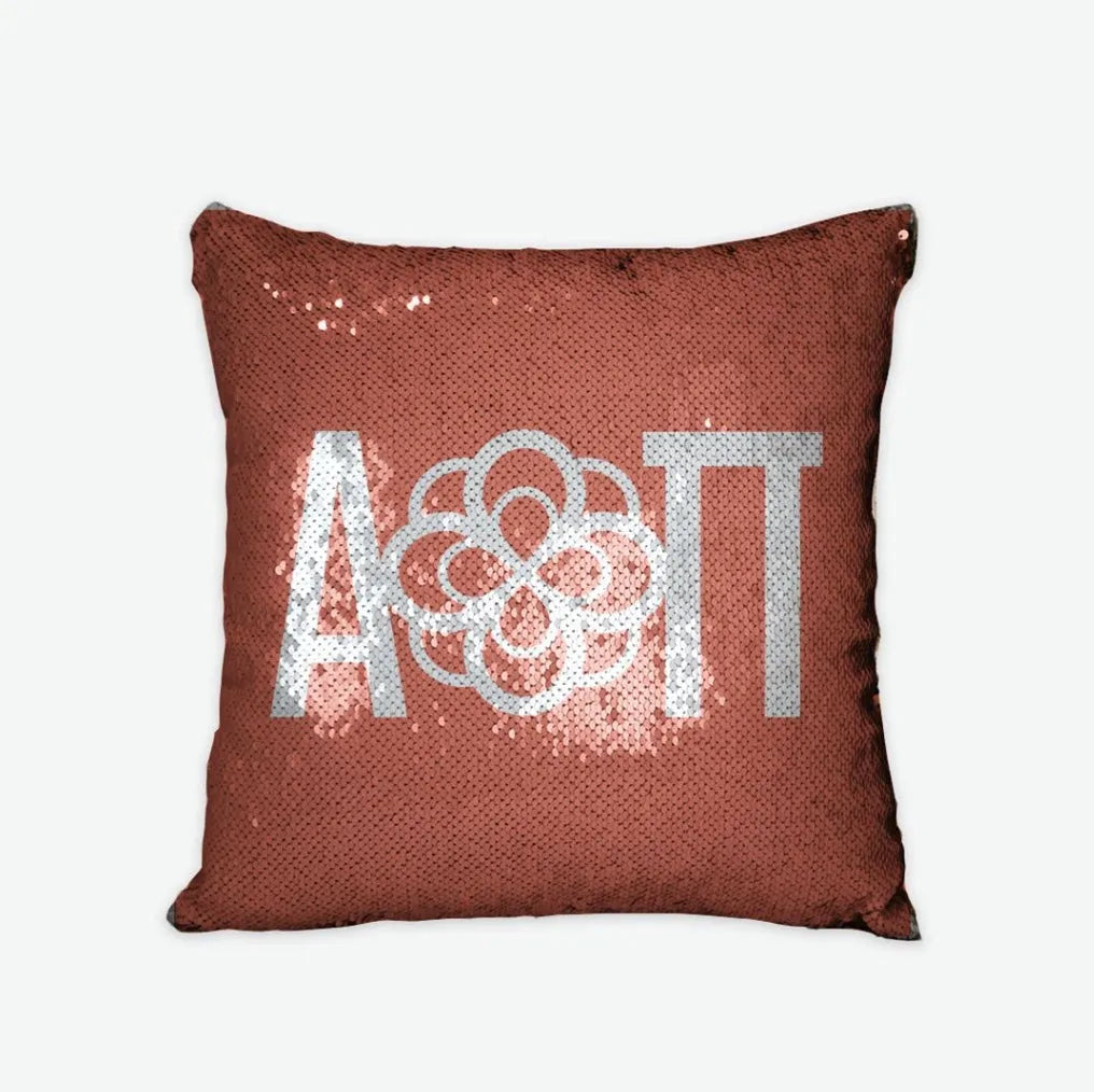 Alpha Omicron Pi Sequin Reversible Pillow Cover | Official Gift Shop | Festive Fit Home