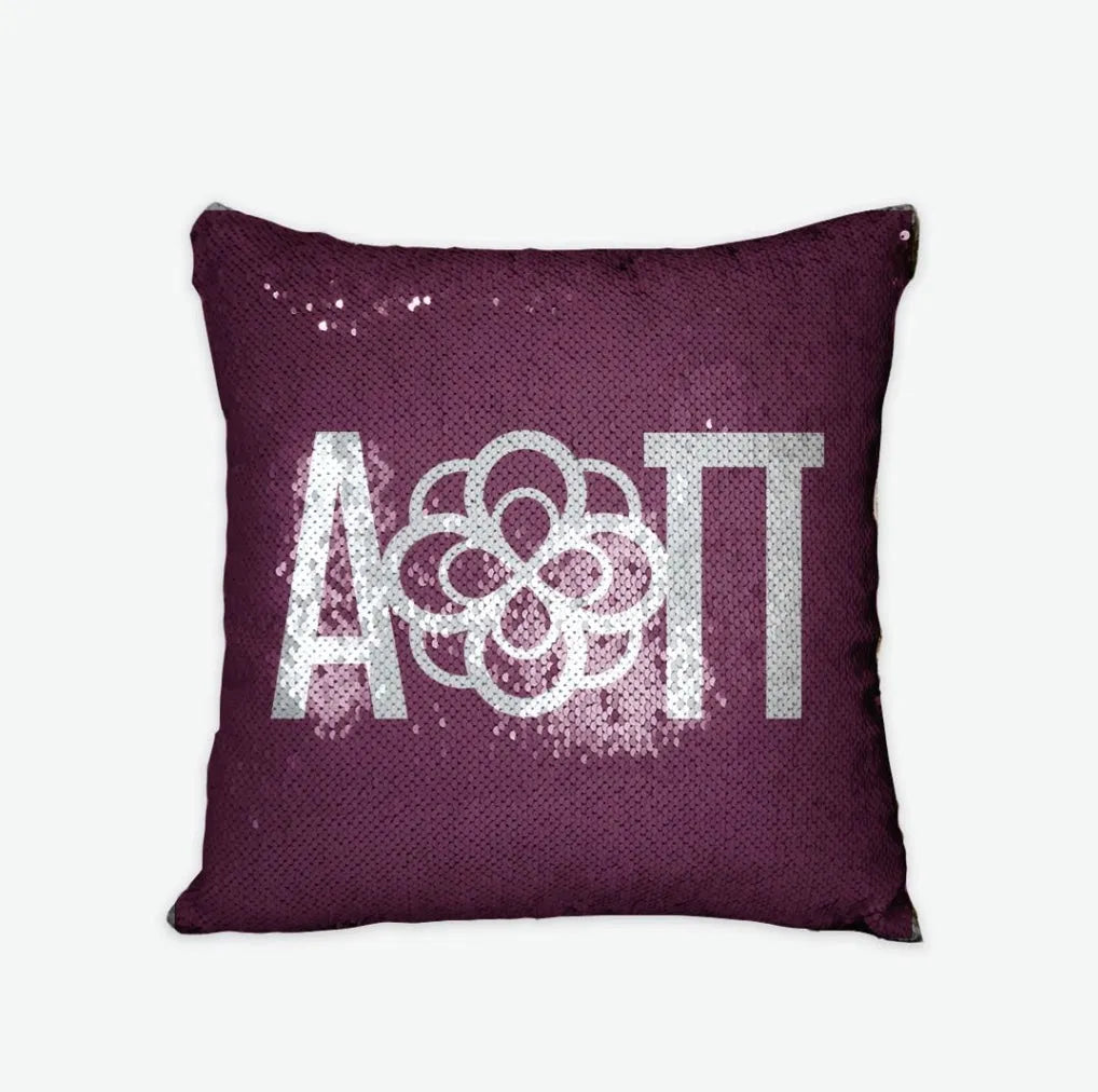 Alpha Omicron Pi Sequin Reversible Pillow Cover | Official Gift Shop | Festive Fit Home