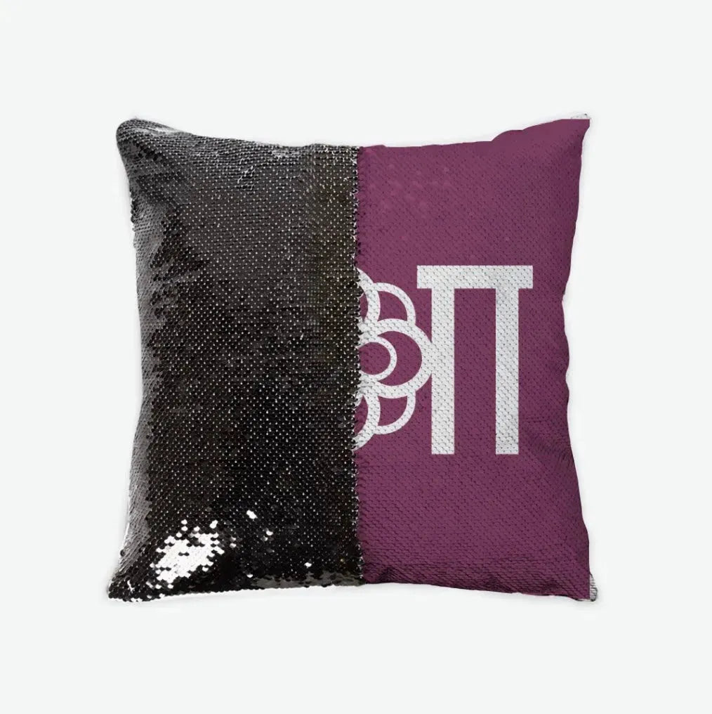 Alpha Omicron Pi Sequin Throw Pillow Cover Purple Black Pillow Covers