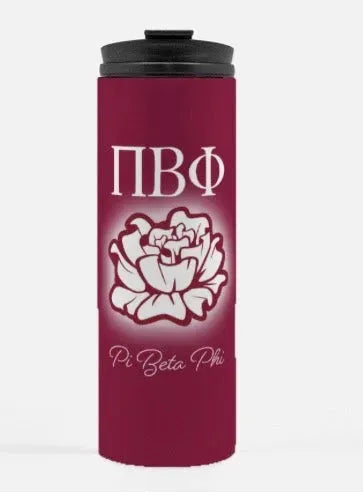 Pi Beta Phi Bordeaux Carnation Thermal Tumbler 16 oz. Drinkware