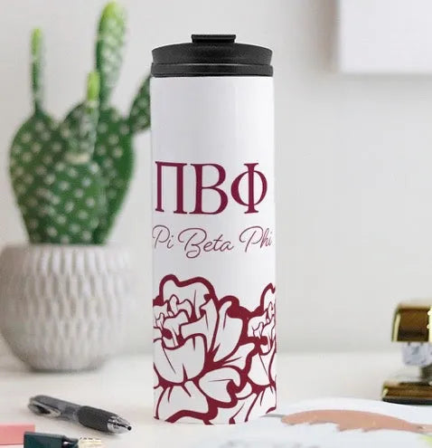 Pi Beta Phi Carnation Thermal Tumbler 16 oz. | Gifts and Merchandise