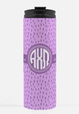 Alpha Chi Omega Thermal Tumbler | Iris Band 16 oz. | Gifts and Merchandise | Festive Fit Home