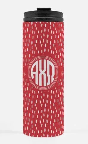Alpha Chi Omega Thermal Tumbler | Scarlet Band 16 oz. Drinkware