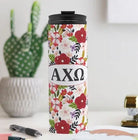 Alpha Chi Omega Thermal Tumbler - Modern Floral Pattern 16 oz. | Gifts and Merchandise | Festive Fit Home