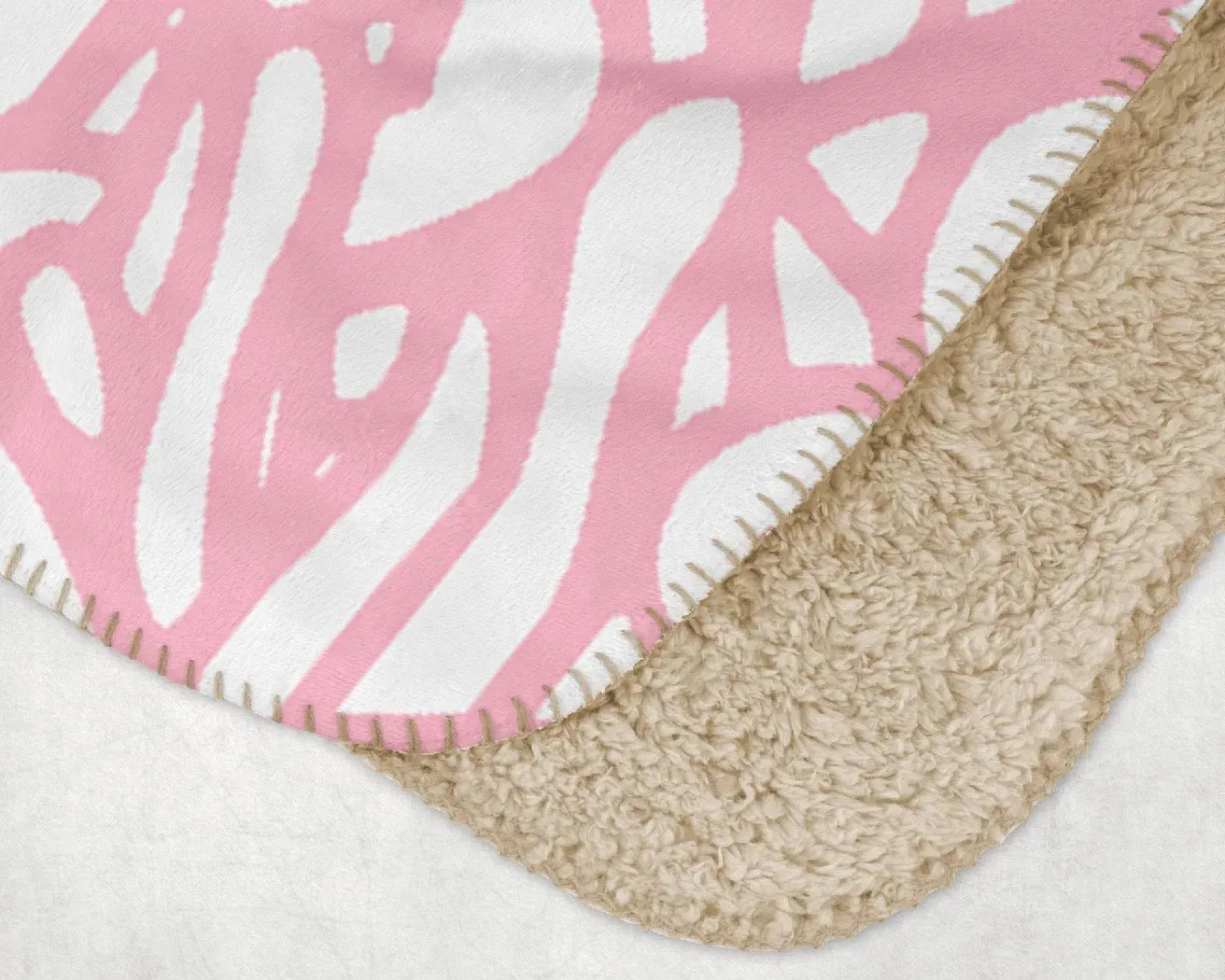 Delta Gamma XL 60x80 Sherpa Throw Blanket - Pink Mandala Heart Throw Blankets