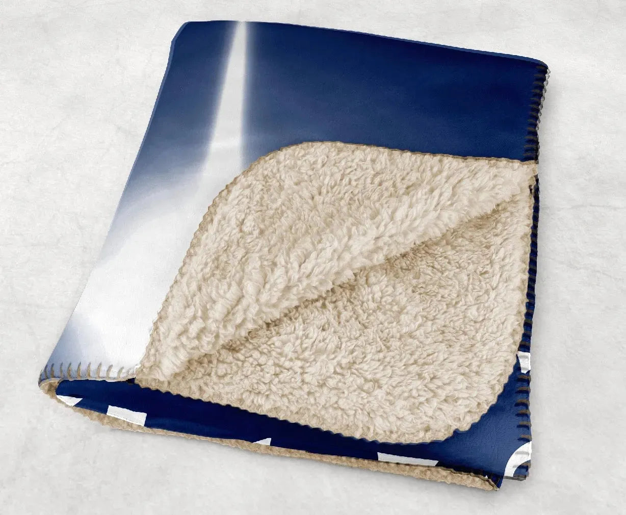 Delta Gamma XL 60x80 Sherpa Throw Blanket - Navy Flashing Lights Throw Blankets