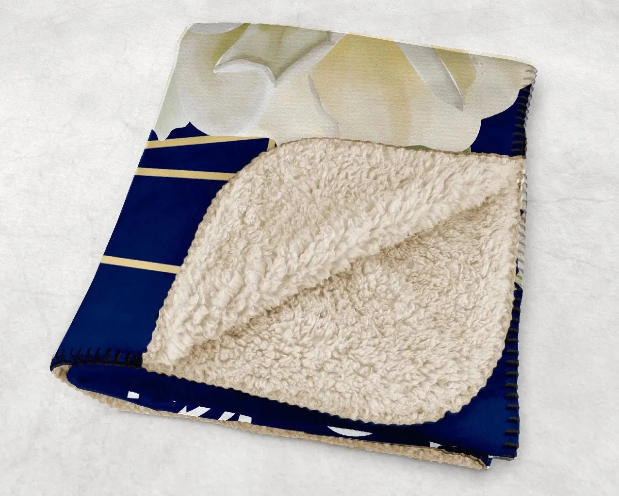 Delta Gamma XL 60x80 Sherpa Throw Blanket - Rose Frame Throw Blankets