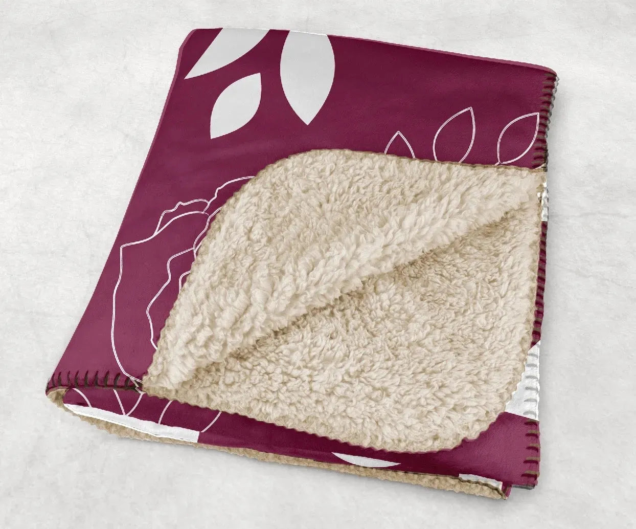 Delta Gamma XL 60x80 Sherpa Throw Blanket - Rose Wide Band Throw Blankets