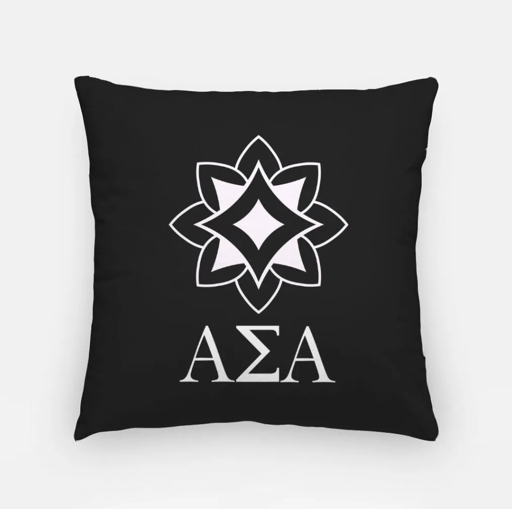 Alpha Sigma Alpha Throw Pillow Cover - Logomark Greek Letters 18" 