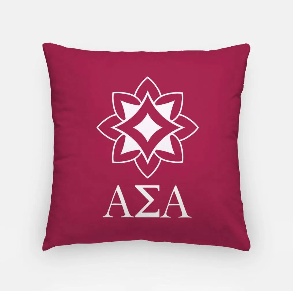 Alpha Sigma Alpha Throw Pillow Cover - Logomark Greek Letters 18" 