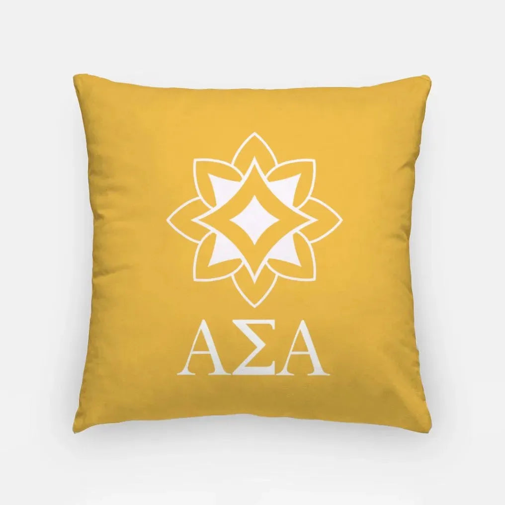 Alpha Sigma Alpha 18" Throw Pillow Cover - Logomark Greek Letters Gold Pillow Covers