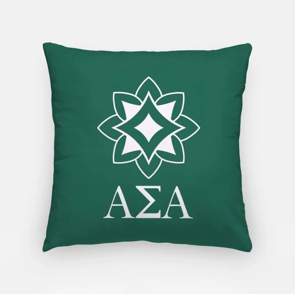 Alpha Sigma Alpha Throw Pillow Cover - Logomark Greek Letters 18" 