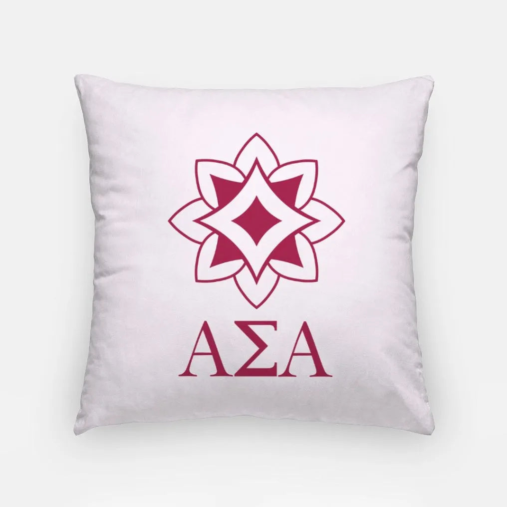 Alpha Sigma Alpha Throw Pillow Cover - Logomark Greek Letters 18" 