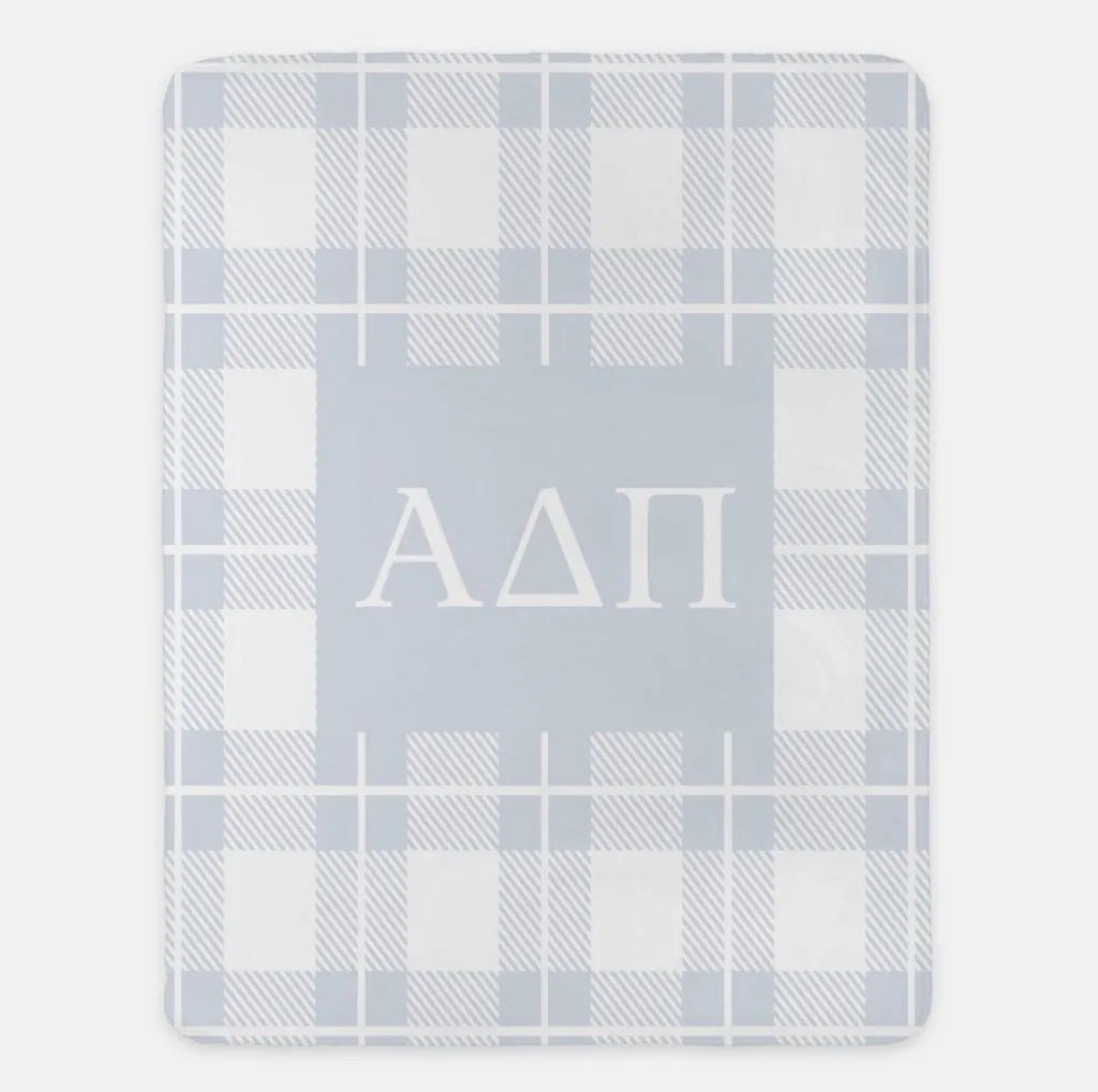 Alpha Delta Pi XL 60x80 Plaid Sherpa Blanket | ADPi Gifts & Decor