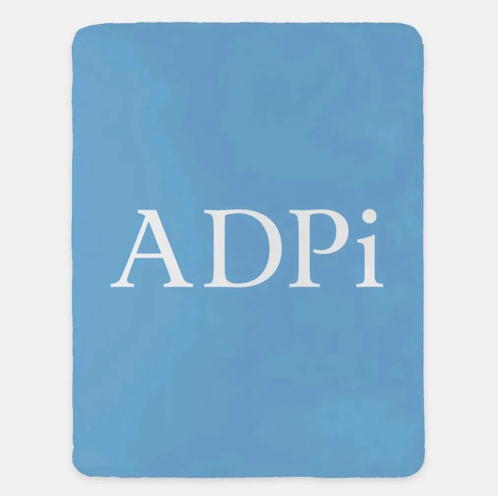 ADPi Sherpa XL 60x80 Sherpa Throw Blanket Adelphean Blue Throw Blankets