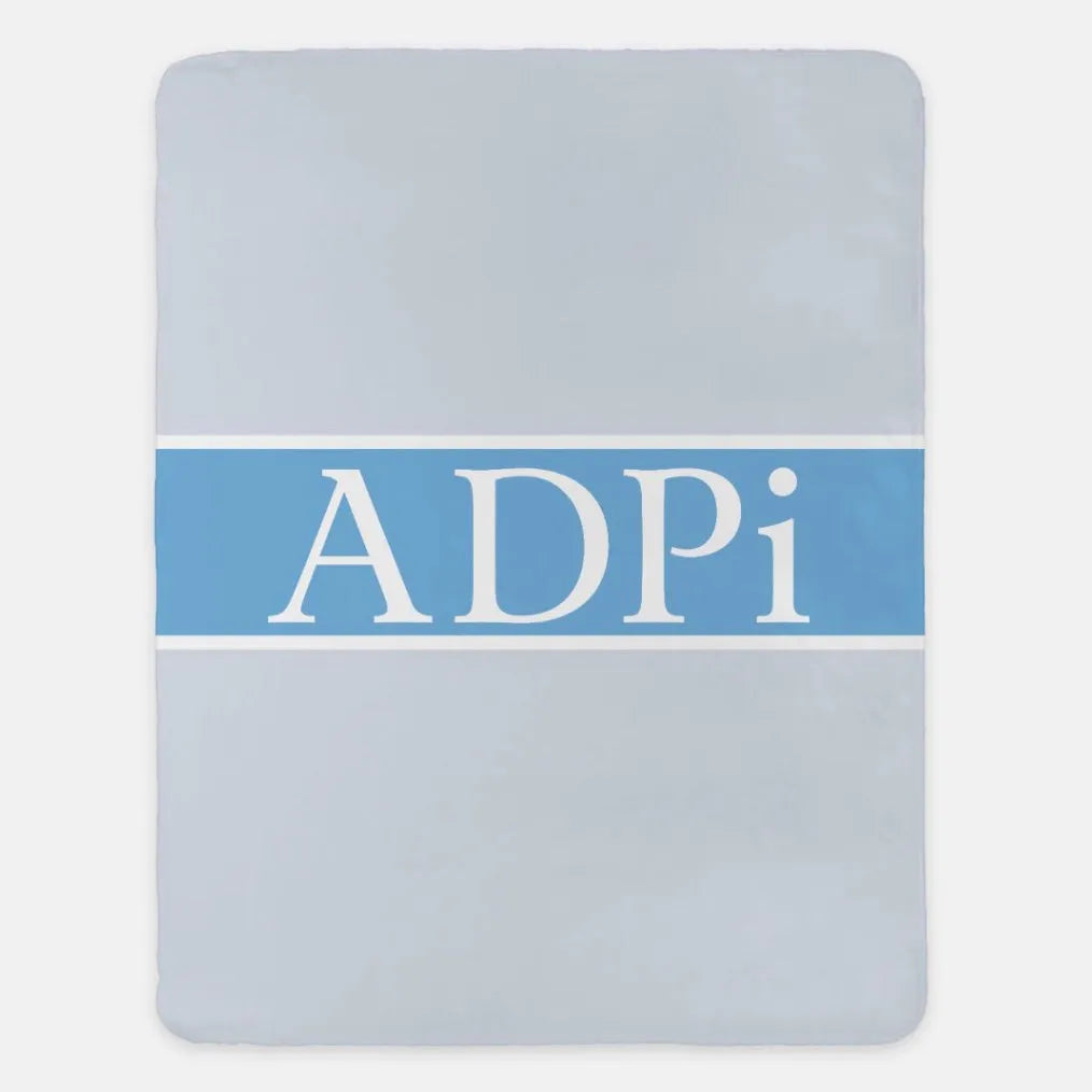 ADPi XL 60x80 Sherpa Blankets - Center Band | Alpha Delta Pi Gifts