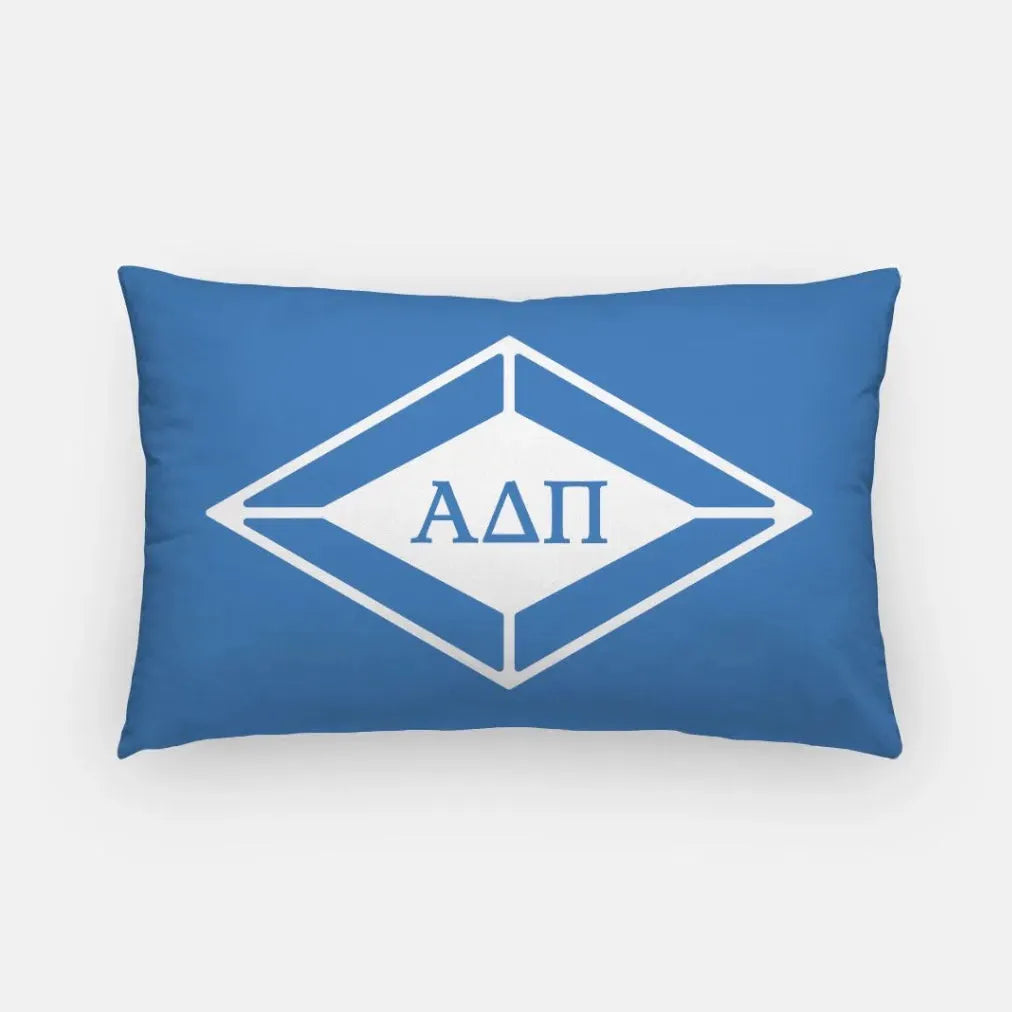 Alpha Delta Pi Lumbar Pillow Cover - Traditional Diamond Azure Pillow Covers