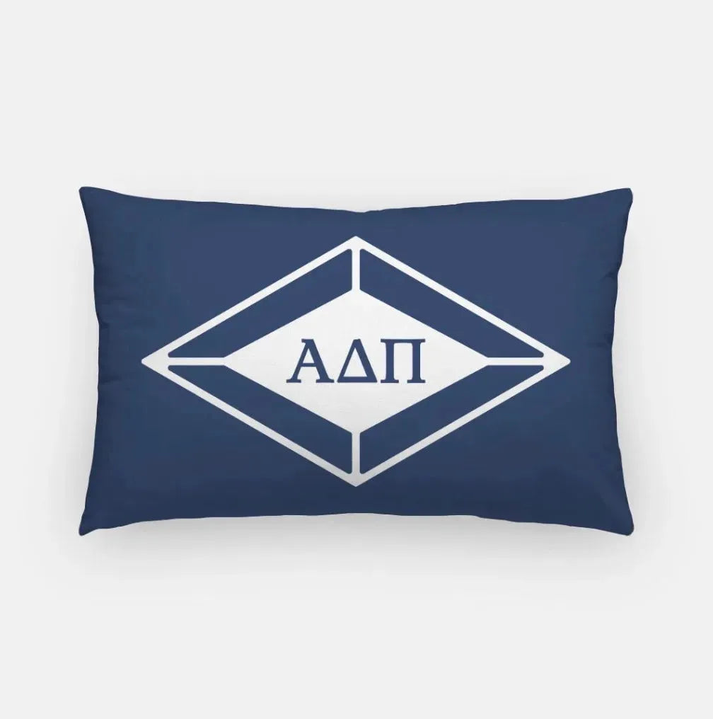Alpha Delta Pi Lumbar Pillow Cover - Traditional Diamond Midnight Pillow Covers