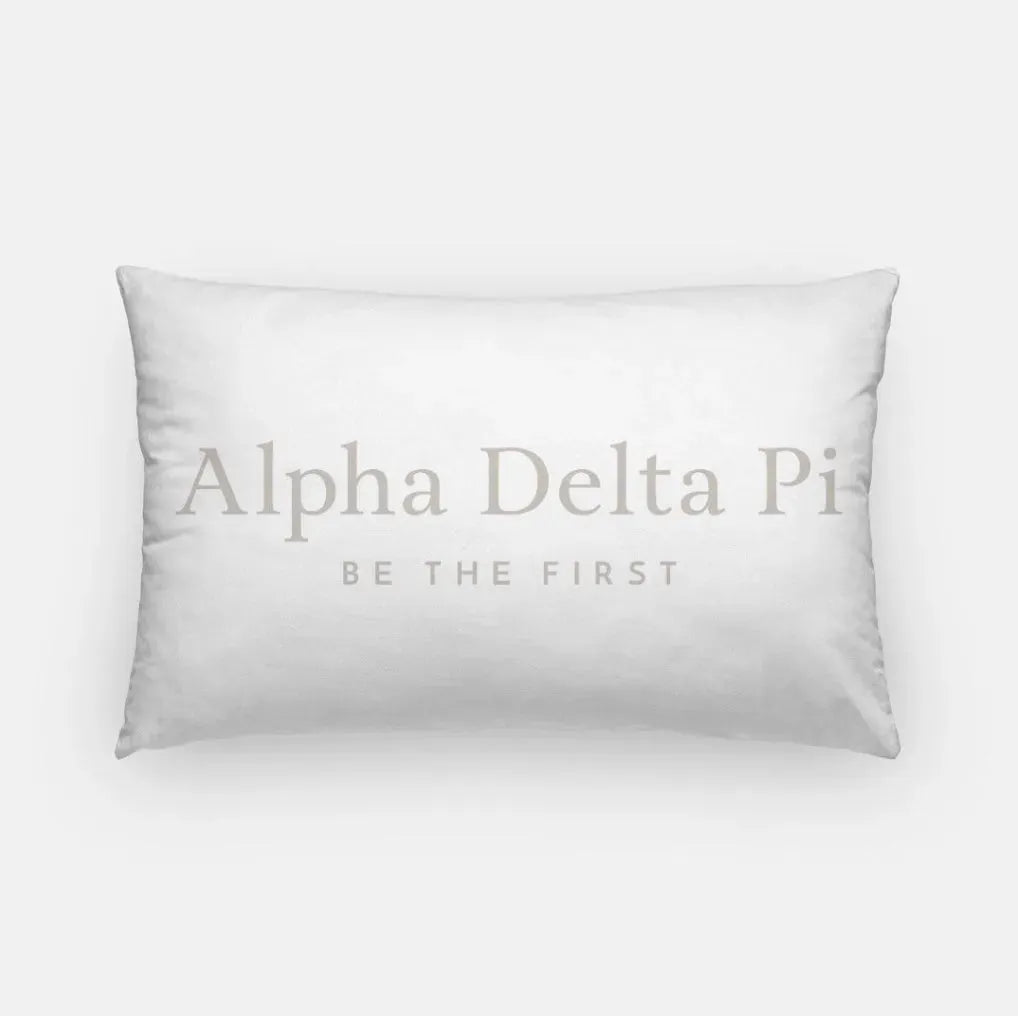 Alpha Delta Pi Lumbar Pillow Cover - Traditional White Sand Pillow Covers