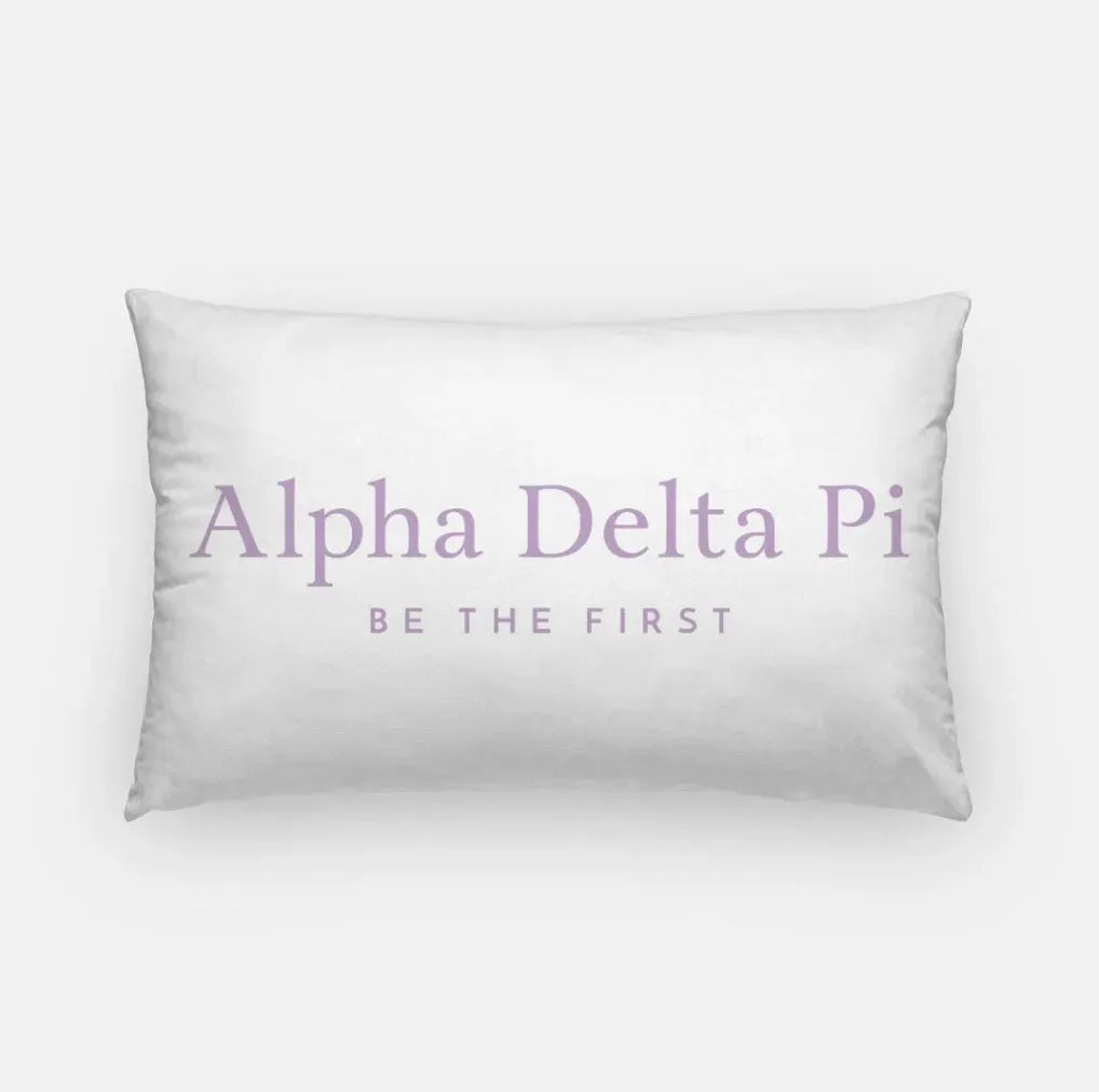 Alpha Delta Pi Lumbar Pillow Cover - Traditional White Violet Pillow Covers