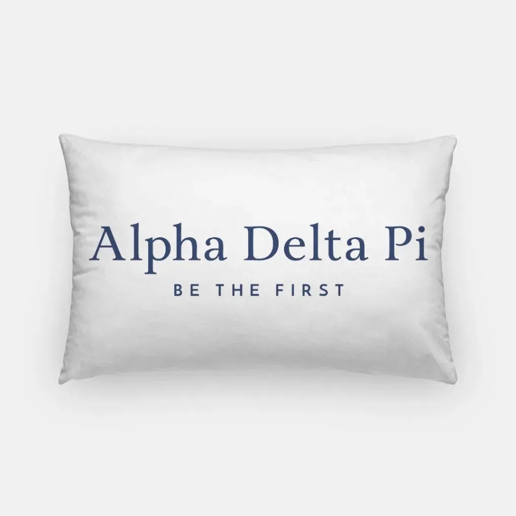Alpha Delta Pi Lumbar Pillow Cover - Traditional White Midnight Pillow Covers