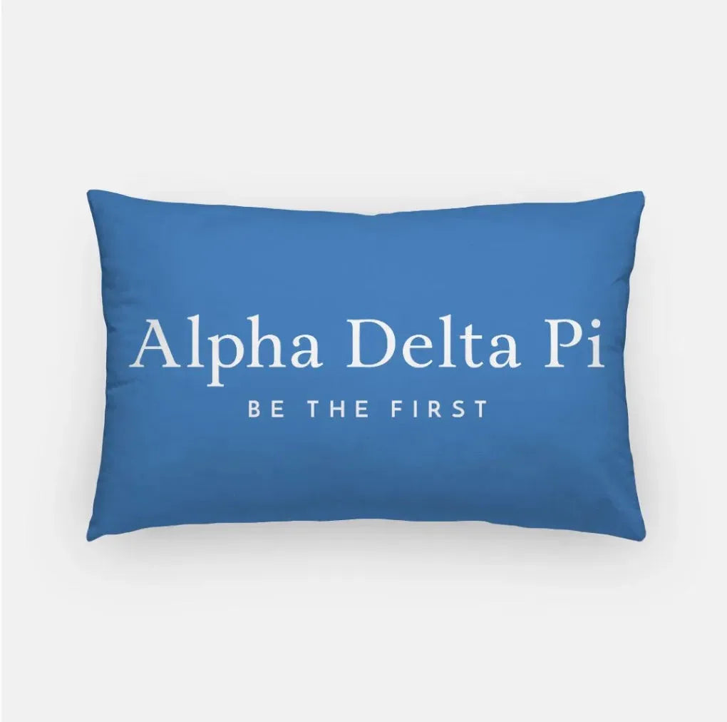 Alpha Delta Pi Lumbar Pillow Cover - Traditional Azure Pillow Covers