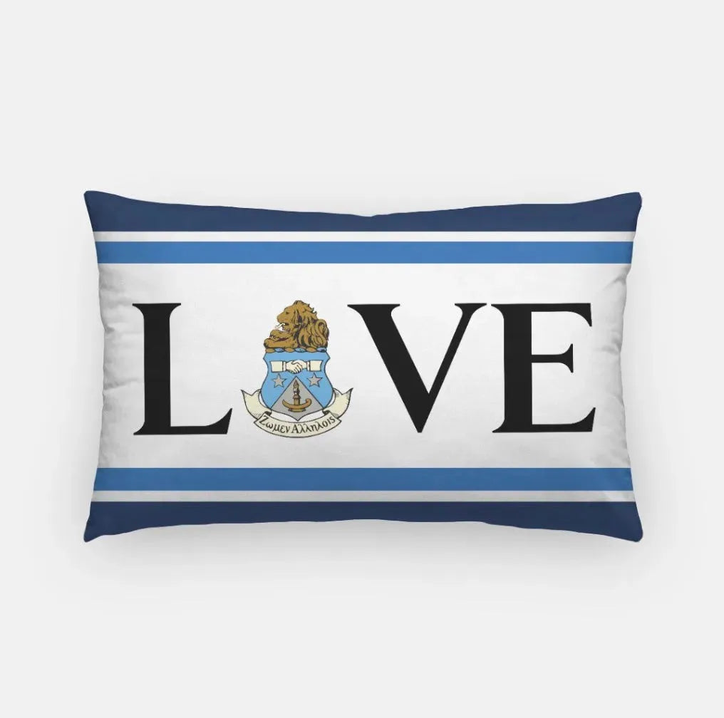 Alpha Delta Pi Lumbar Throw Pillow Cover - LOVE Crest Pillow Covers