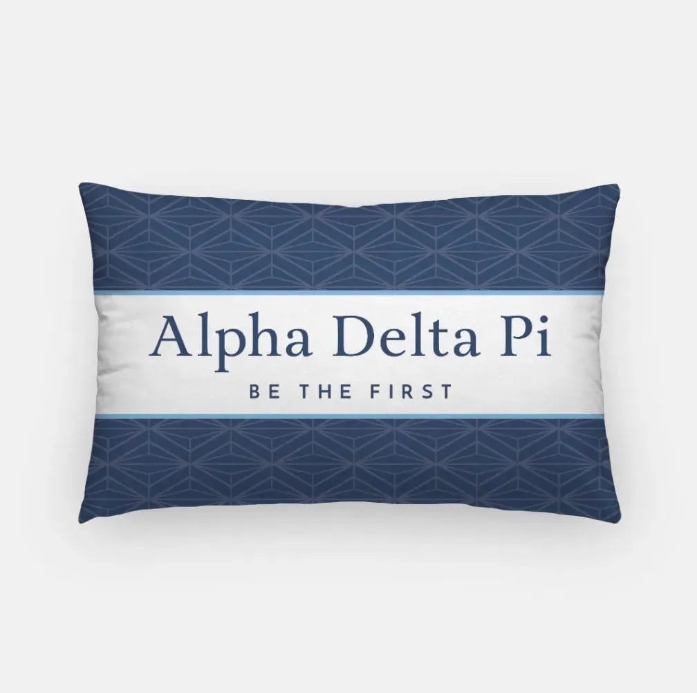 Alpha Delta Pi Lumbar Pillow Cover - Diamond Pattern Midnight Pillow Covers